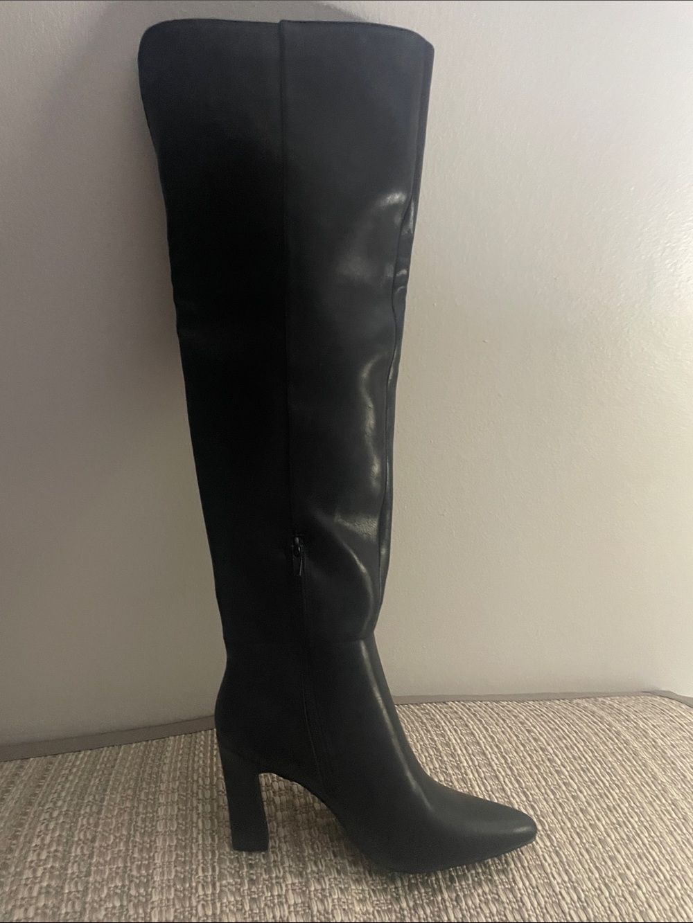 Madden Girl Black Over-the-Knee Heeled Boots